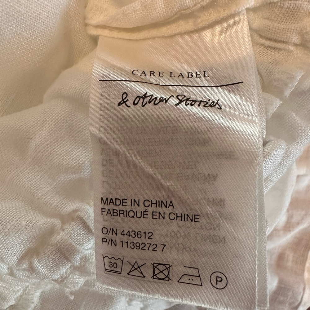 Los Angeles Atelier & other stories | white | linen | delicate | vneck | shirt - Picture 11 of 13